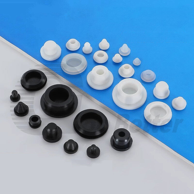 White Snap-On Hole Plug Silicone Rubber Blanking Seal Bung Pipe Tube (2.5mm-60.6mm)