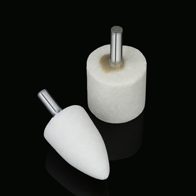 White Corundum Grinding Bit Buffing Sanding Polishing Burr Rotary Tool 6mm Shank