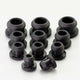 Black Snap-on Hole Plug 2.5mm-30mm Silicone Rubber Blanking End Caps Tube Pipe