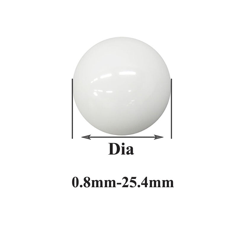 Close-up of a single G10 Zirconia Ceramic Bearing Ball showing smooth, polished surface
