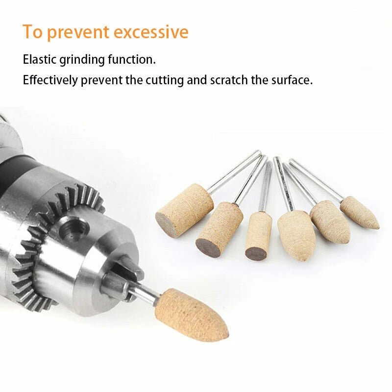 6mm 4" Shank 20 - 40mm Pad Wool Felt Polishing Buffing Wheel Grinding Head Metals Rotary Tools Wheels Tool Drill Electric Grinder - HomeDIYer