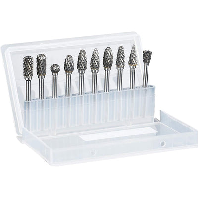 10x Double Cut Tungsten Carbide Rotary Burr Set 1/8