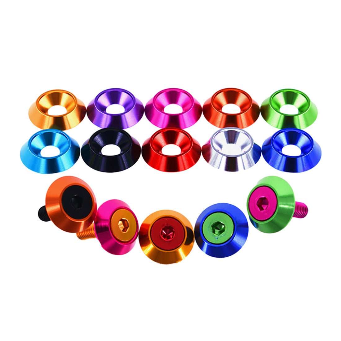 M4 M5 M6 M8 M10 M12 Countersunk Washers - Anodised Aluminium - Screws Cup Washers - HomeDIYer