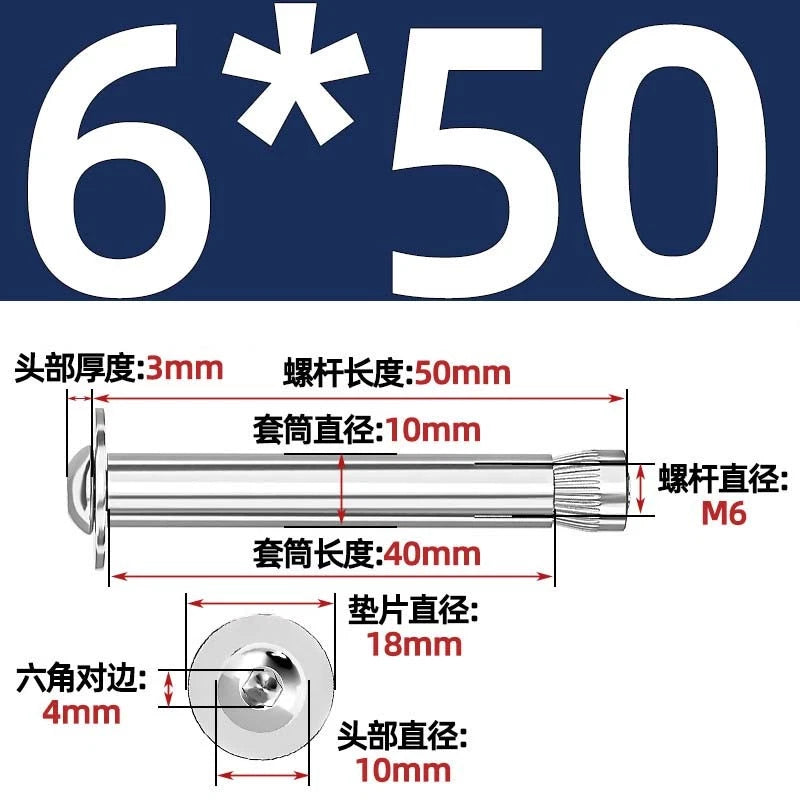 Stainless Steel Expansion Bolts Rawl Bolts for Concrete & Masonry — M6 M8 M10 M12