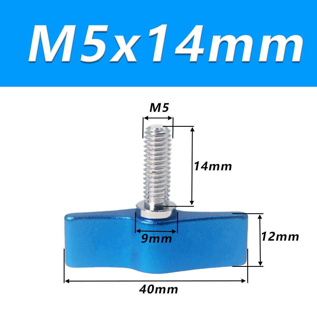 1/4 M4 M5 M6 Clamping Thumb Screw Tee Wing Knob Head Hand Grip Bolt Aluminum - HomeDIYer