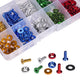 200Pcs Aluminum Alloy Countersunk Screws & Washers Assortment Set – Allen Flat Head, Anodized Gold to Burgundy