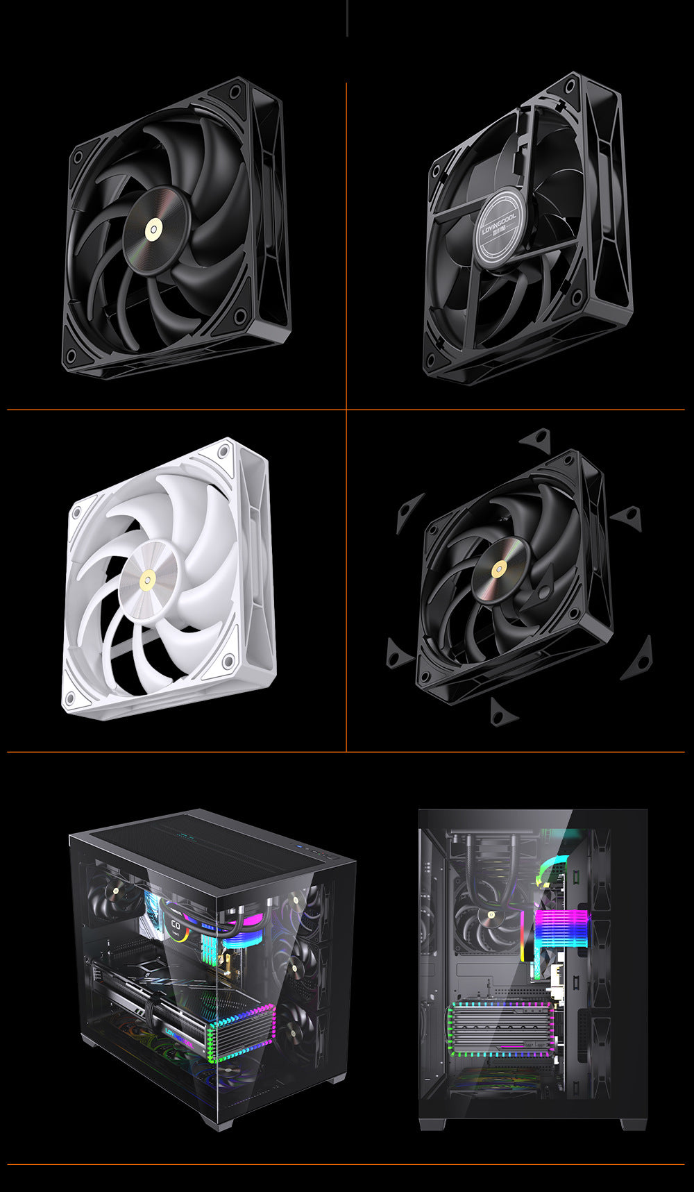 LC-X120 120mm PWM Case Fan — Non-RGB, Hydraulic Bearing, 4-Pin, 1800 RPM