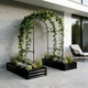 Raised Garden Bed with Arch Trellis, 2 Pack Metal Planter Boxes with Garden Arch, Outdoor Garden Planter for Climbing Plants Vegetables Flowers