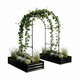 Raised Garden Bed with Arch Trellis, 2 Pack Metal Planter Boxes with Garden Arch, Outdoor Garden Planter for Climbing Plants Vegetables Flowers