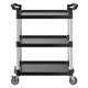 Heavy Duty Utility Cart 300 lbs Capacity 3-tier Service Cart with Wheels