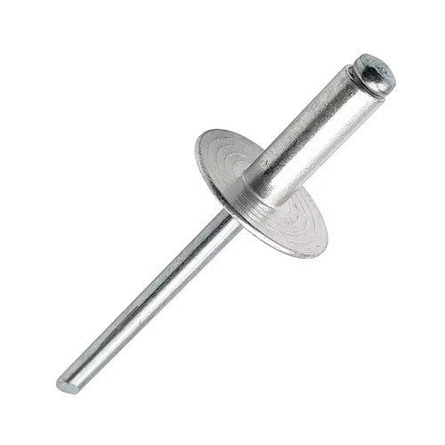 EXTRA LARGE FLANGE HEAD POP RIVETS OPEN BLIND ALUMINIUM/STEEL 3.2mm 4.0mm 5mm?