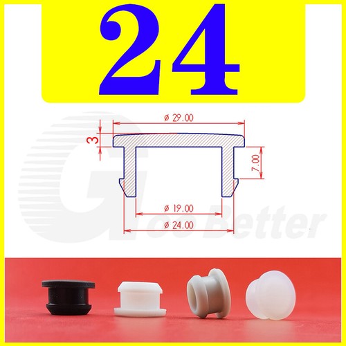 Snap-On Hole Plug Grey Silicone Rubber Blanking Seal Bung Pipe Tube (2.5-60.6mm)