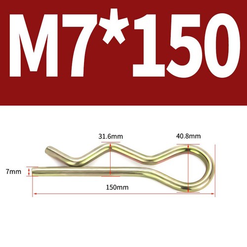 Heavy Duty Hitch Pins Clip - Spring Retaining R Clip M1~M10x16~120mm for Trailer