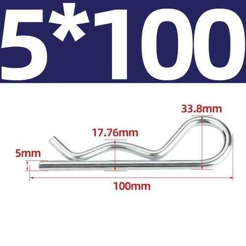 Heavy Duty Hitch Pins Clip -Spring Retaining R Clip M1~M7 x 16~150mm for Trailer
