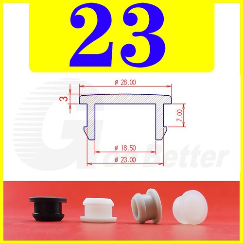 Snap-On Hole Plug Silicone Rubber Blanking Seal Bung Pipe Tube (2.5-60mm) Black