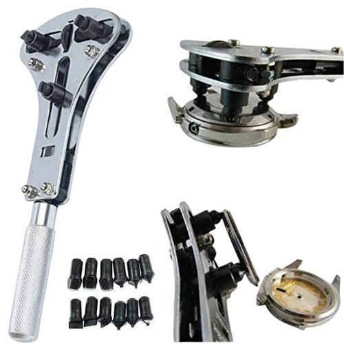 Watch Back Case Opener Screw Wrench Cover Remover Battery Change Repair Tool Kit