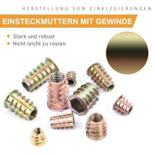 245x screw - in nuts threaded insert wood screw - in sockets M4 - M8 assortment set - HomeDIYer