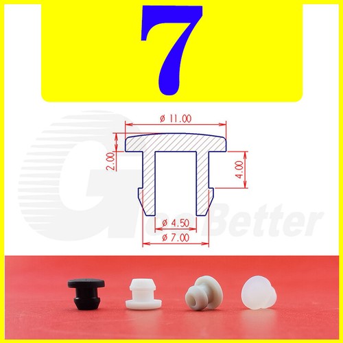 Snap-On Hole Plug Silicone Rubber Blanking Seal Bung Pipe Tube (2.5-60mm) Black