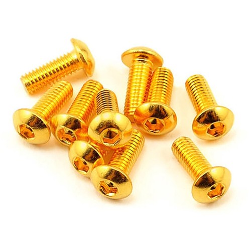 Titanium Gold Pan Head Hex Socket Machine Screws M2 M2.5 M3 M4 M5 — Gold Allen Drive Bolts 4mm to 35mm