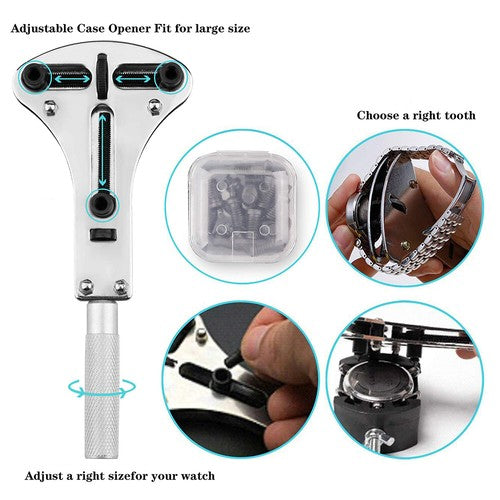 Watch Back Case Opener Screw Wrench Cover Remover Battery Change Repair Tool Kit