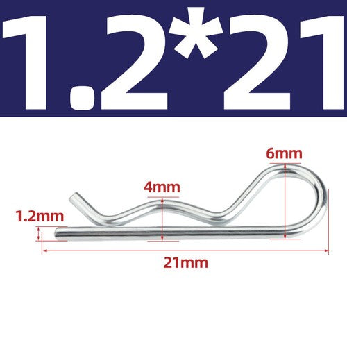 Heavy Duty Hitch Pins Clip -Spring Retaining R Clip M1~M7 x 16~150mm for Trailer