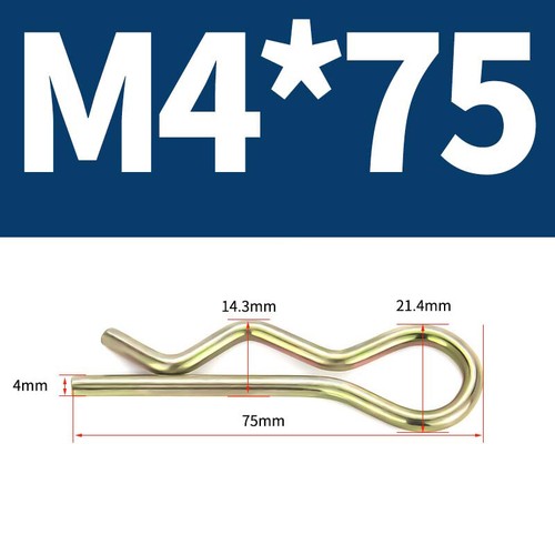 Heavy Duty Hitch Pins Clip - Spring Retaining R Clip M1~M10x16~120mm for Trailer