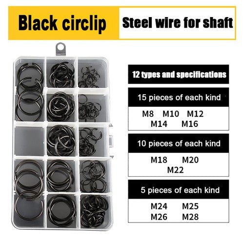 E Clips C Circlip Retaining Ring Stainless Steel Carbon Steel Kit 1.5mm - 48mm Kit - HomeDIYer