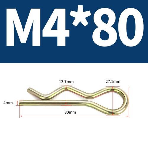 Heavy Duty Hitch Pins Clip - Spring Retaining R Clip M1~M10x16~120mm for Trailer