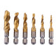 6Pcs HSS Drill Spiral Tap Bits M3-M10 Hex Shank 1/4'' Metric Thread Cutter Set