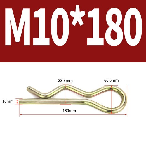Heavy Duty Hitch Pins Clip - Spring Retaining R Clip M1~M10x16~120mm for Trailer