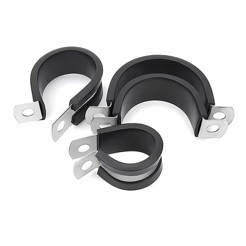 Rubber Lined P Clip Stainless Steel 6mm-70mm Sizes Pipe Cable Hose Clamp P-Clips