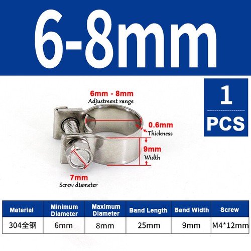 6mm - 31mm Mini Hose Clip Jubilee hose Clamps Fuel Line Diesel Petrol Pipe 10 Pack - HomeDIYer