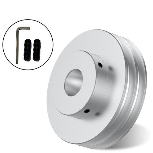 Double V Grooved Pulley PU Round Belt Pulleys Aluminum Width 7mm OD 30-80mm