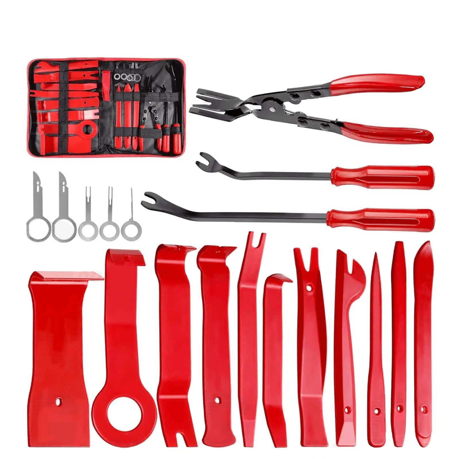 19pcs Car Trim Removal Tool Kit Radio Hand Pry Panel Door Interior Clip Plastic