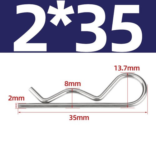 R Clip Stainless Steel 304 A2 Beta Pins 1.0mm 1.2mm 1.5mm 2mm 2.5mm 3mm 4mm 5m