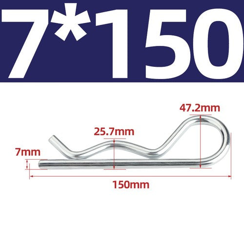 Heavy Duty Hitch Pins Clip -Spring Retaining R Clip M1~M7 x 16~150mm for Trailer