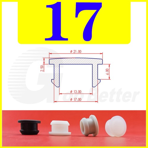 Snap-On Hole Plug Silicone Rubber Blanking Seal Bung Pipe Tube (2.5-60mm) Black