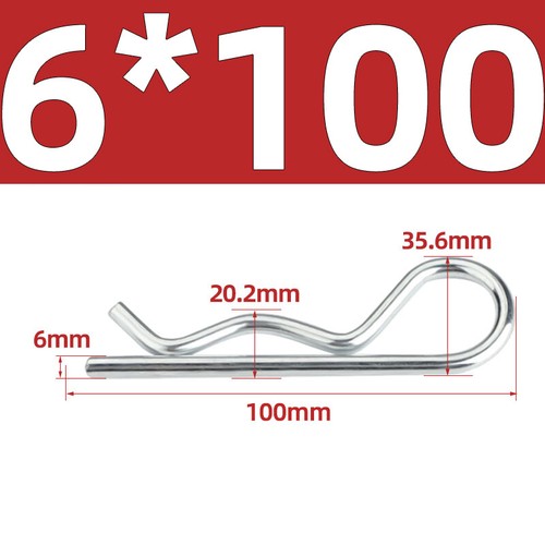 Heavy Duty Hitch Pins Clip -Spring Retaining R Clip M1~M7 x 16~150mm for Trailer