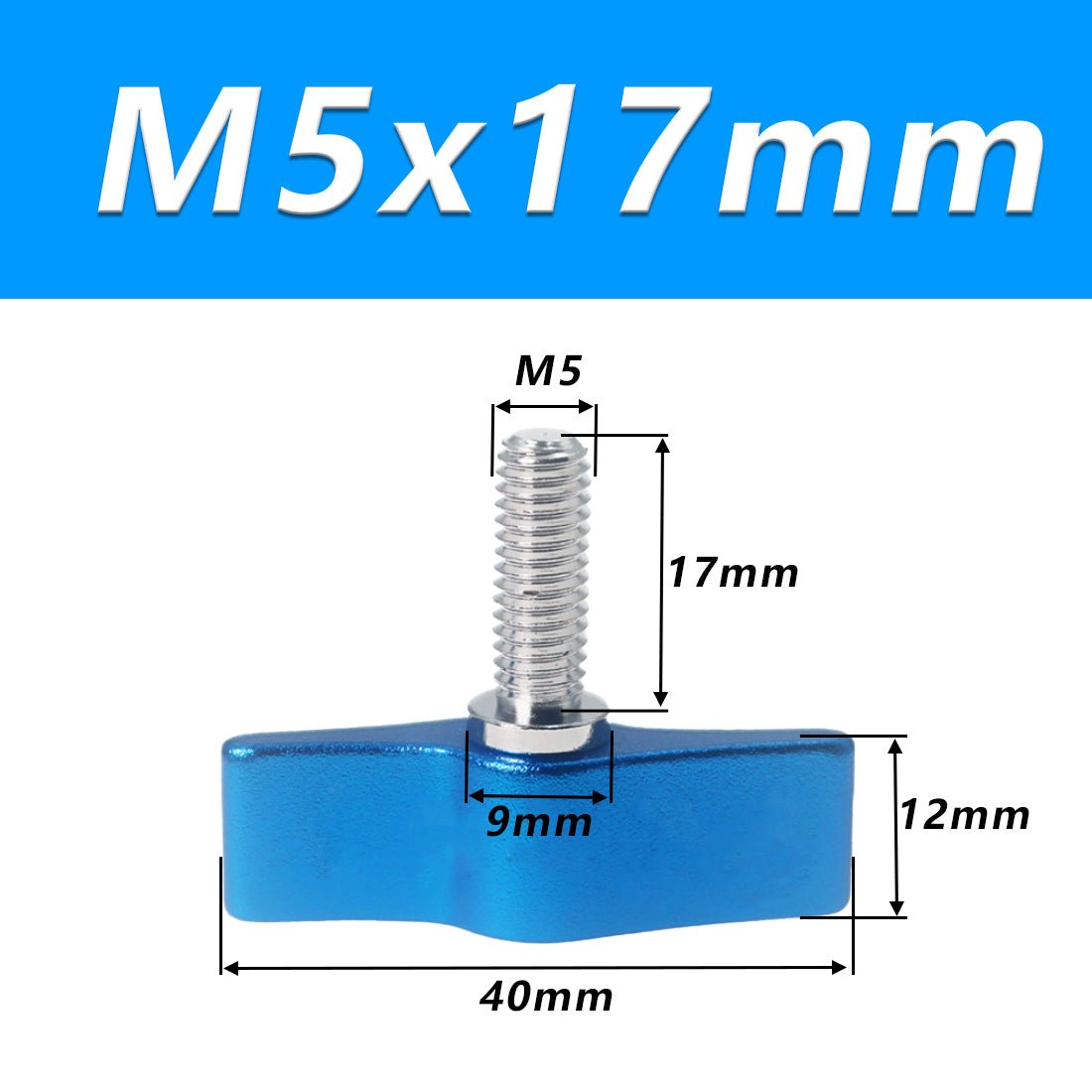 1/4 M4 M5 M6 Clamping Thumb Screw Tee Wing Knob Head Hand Grip Bolt Aluminum - HomeDIYer