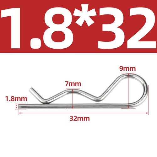 R Clip Stainless Steel 304 A2 Beta Pins 1.0mm 1.2mm 1.5mm 2mm 2.5mm 3mm 4mm 5m