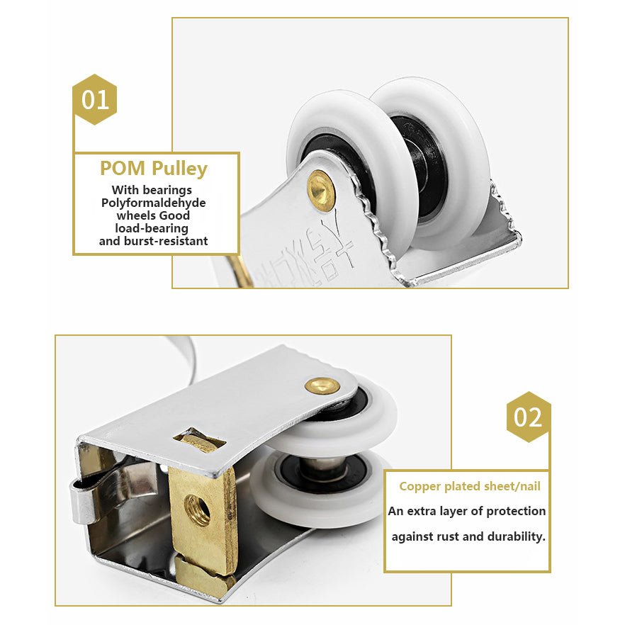 Wardrobe Closet Sliding Door Pulley Stainless Steel Bathroom Partition Glass Wheel Furniture Caster Part - HomeDIYer