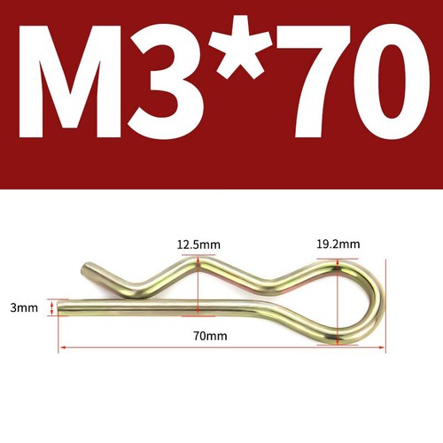 Heavy Duty Hitch Pins Clip - Spring Retaining R Clip M1~M10x16~120mm for Trailer