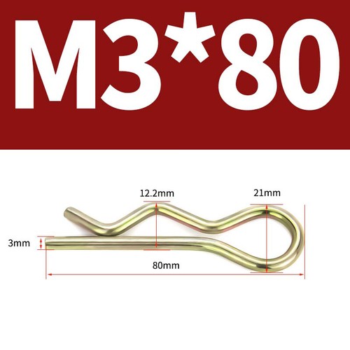 Heavy Duty Hitch Pins Clip - Spring Retaining R Clip M1~M10x16~120mm for Trailer
