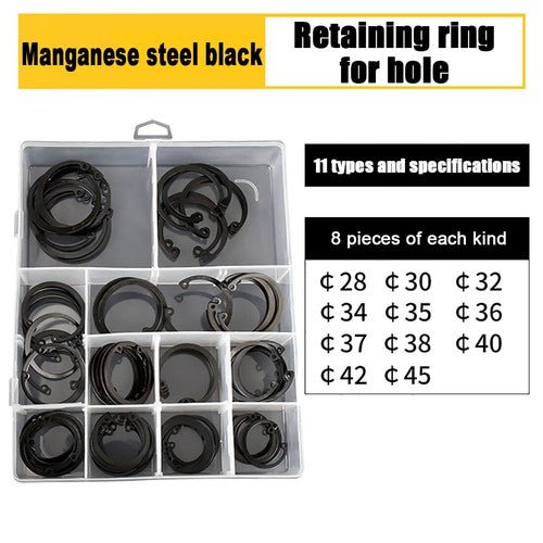 E Clips C Circlip Retaining Ring Stainless Steel Carbon Steel Kit 1.5mm - 48mm Kit - HomeDIYer