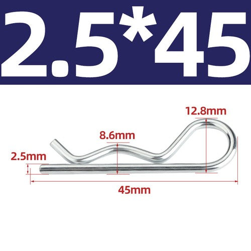 Heavy Duty Hitch Pins Clip -Spring Retaining R Clip M1~M7 x 16~150mm for Trailer