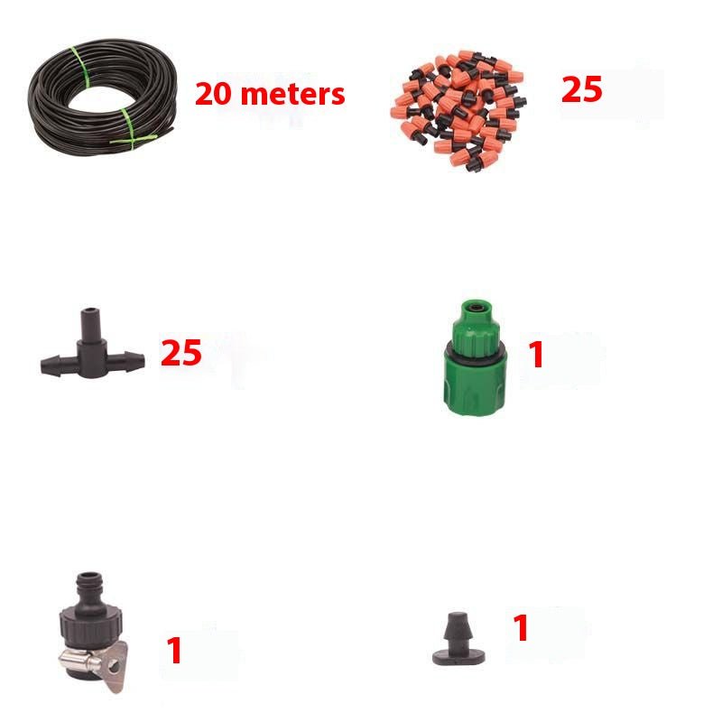 Gardening irrigation equipment 1/4 - inch Mist Irrigation Kits Accessories Plant Watering System Spray automatic watering atomization spray water diameter 30cm - HomeDIYer