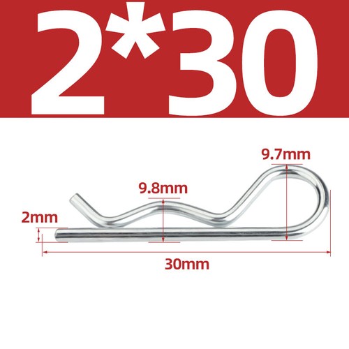 Heavy Duty Hitch Pins Clip -Spring Retaining R Clip M1~M7 x 16~150mm for Trailer
