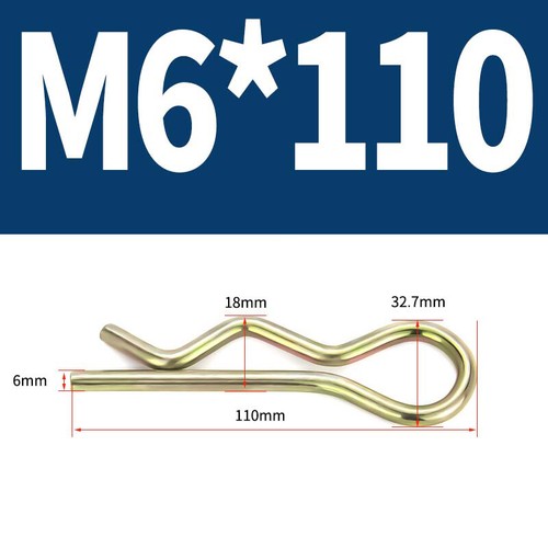 Heavy Duty Hitch Pins Clip - Spring Retaining R Clip M1~M10x16~120mm for Trailer