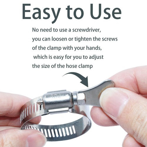 Hose Clamp, Adjustable 6mm-500mm Diameter Hose Clamps With Easy Turn Thumb Screw