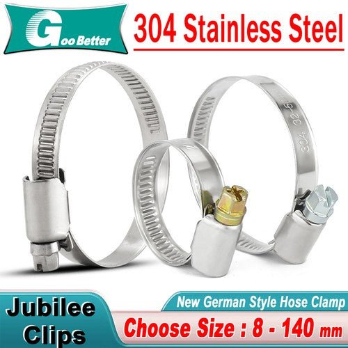 Hose Clamps Jubilee Clips Worm drive Mikalors Kale Stainless Steel Pipe Clip - HomeDIYer